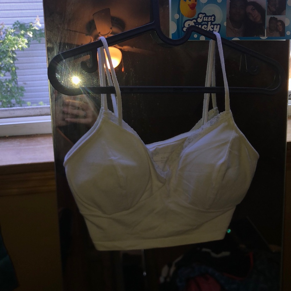 White cotton bralette, good condition, Small, No boundaries